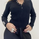 maglia con bottoni in costina benny